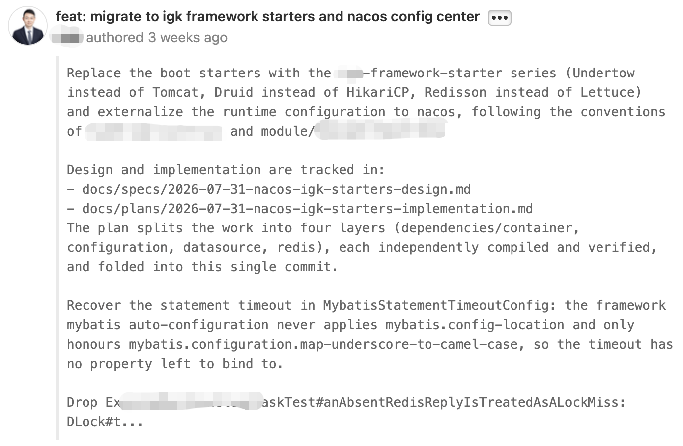 Commit history: design and implementation tracked in docs